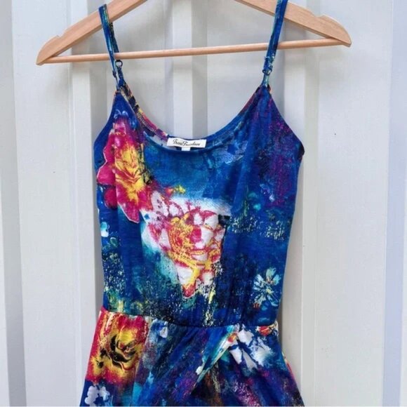 True Freedom Dress High-low Floral Strappy Blue Womens Small S - Picture 6 of 10